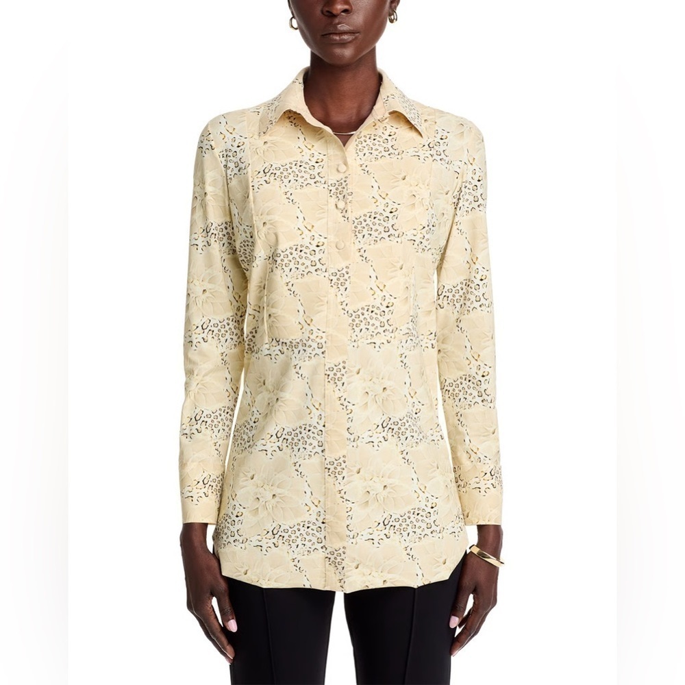 CHIARA BONI Top in Elgah Print Leopard Lotus Made in Italy NWT